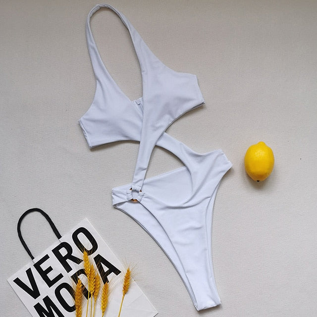 SvelteStrap Monokini: High Cut Cross Bandage Swimsuit