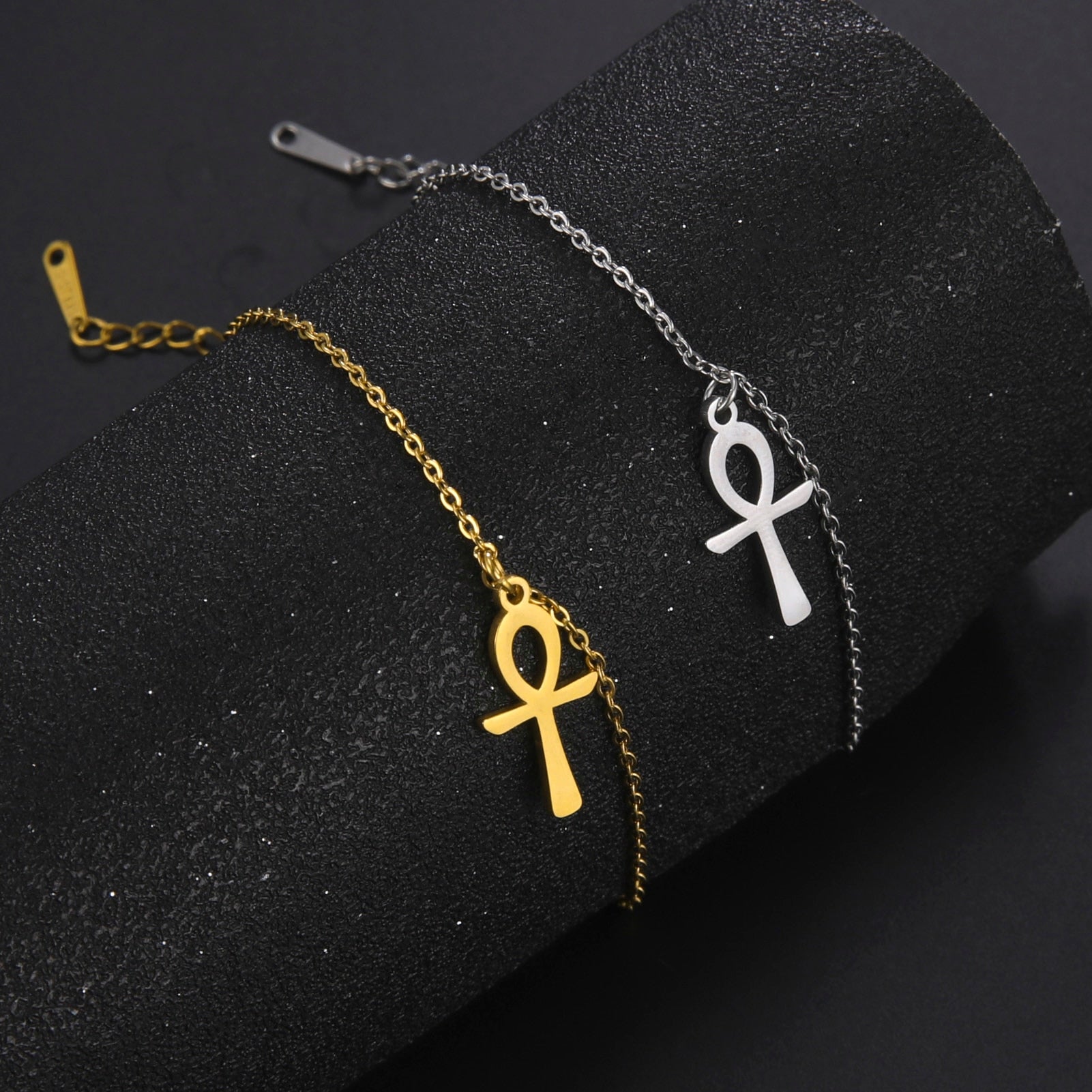 Ankh Cross Anklet - Symbolic representation of ancient Egyptian heritage in an anklet. glossy-too glossy-too