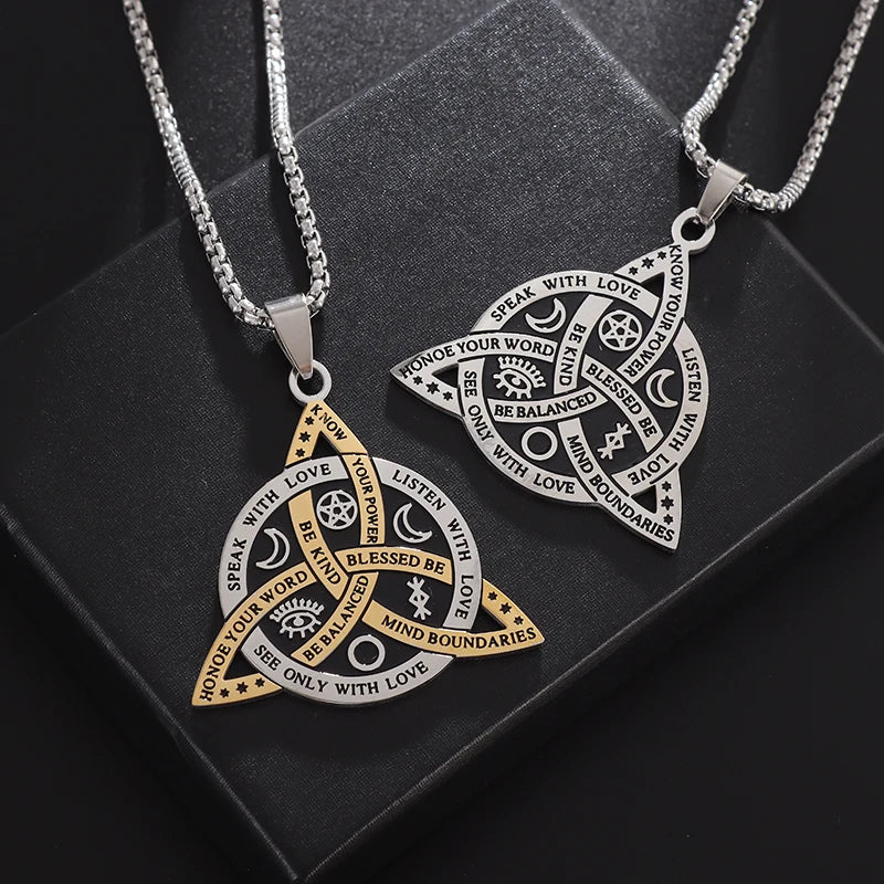 Celtic Odin Trinity Knot Alphabet Pendant Necklace for Men – Viking Norse Amulet
