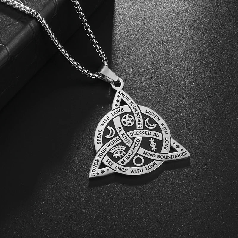 Celtic Odin Trinity Knot Alphabet Pendant Necklace for Men – Viking Norse Amulet