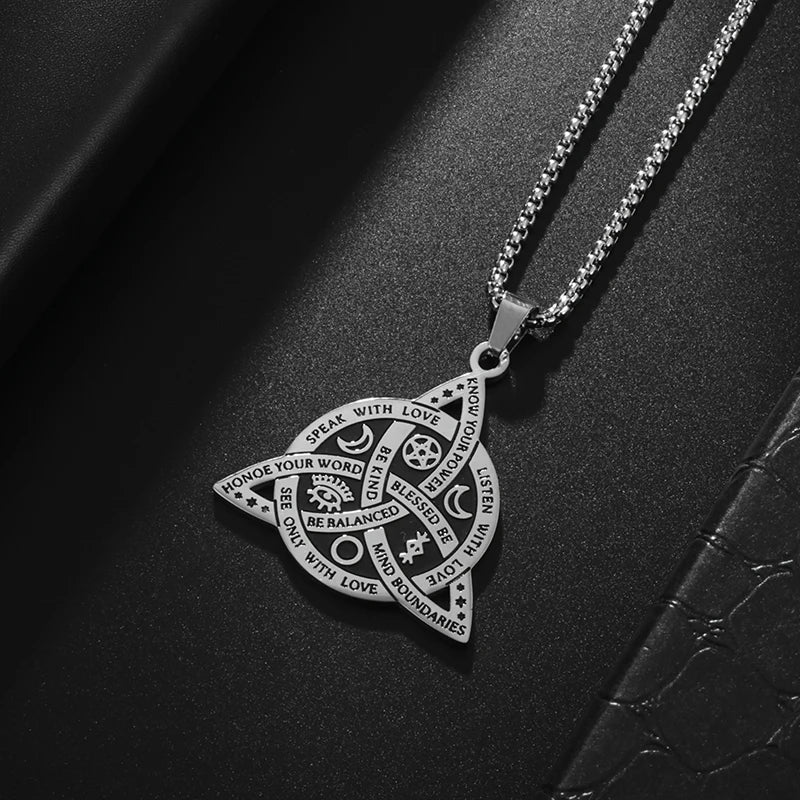 Celtic Odin Trinity Knot Alphabet Pendant Necklace for Men – Viking Norse Amulet