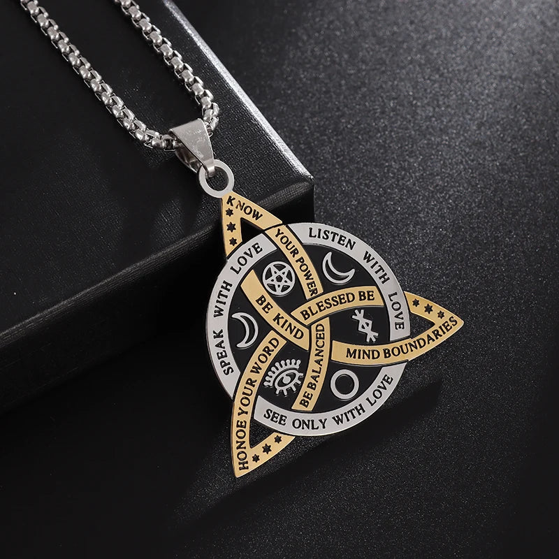 Celtic Odin Trinity Knot Alphabet Pendant Necklace for Men – Viking Norse Amulet