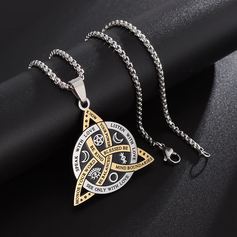 Celtic Odin Trinity Knot Alphabet Pendant Necklace for Men – Viking Norse Amulet
