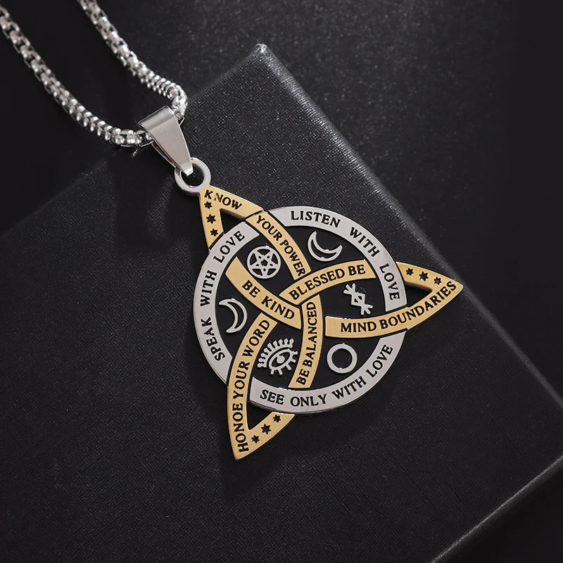 Celtic Odin Trinity Knot Alphabet Pendant Necklace for Men – Viking Norse Amulet
