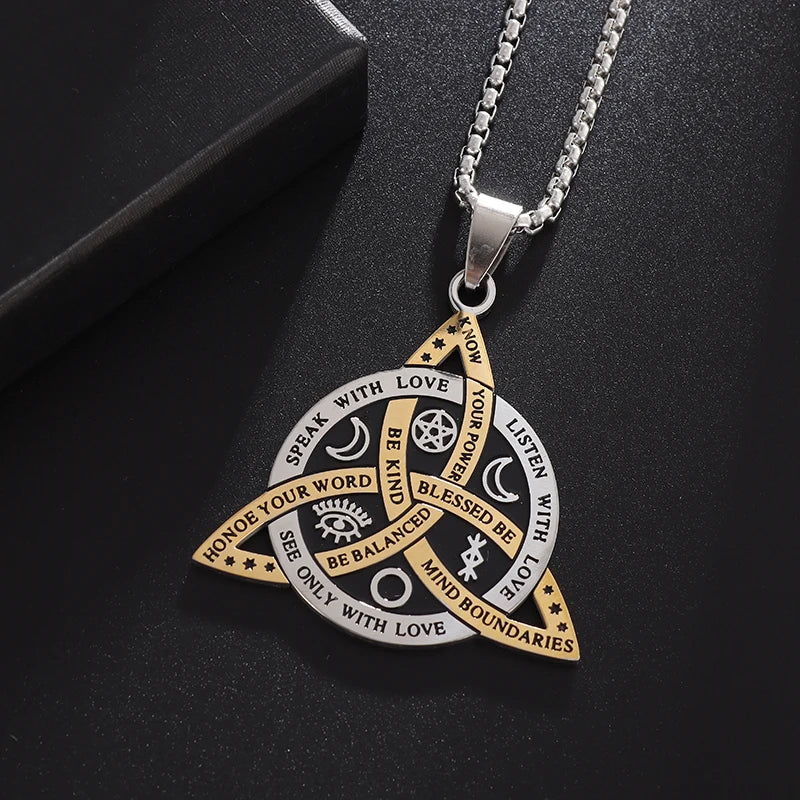 Celtic Odin Trinity Knot Alphabet Pendant Necklace for Men – Viking Norse Amulet