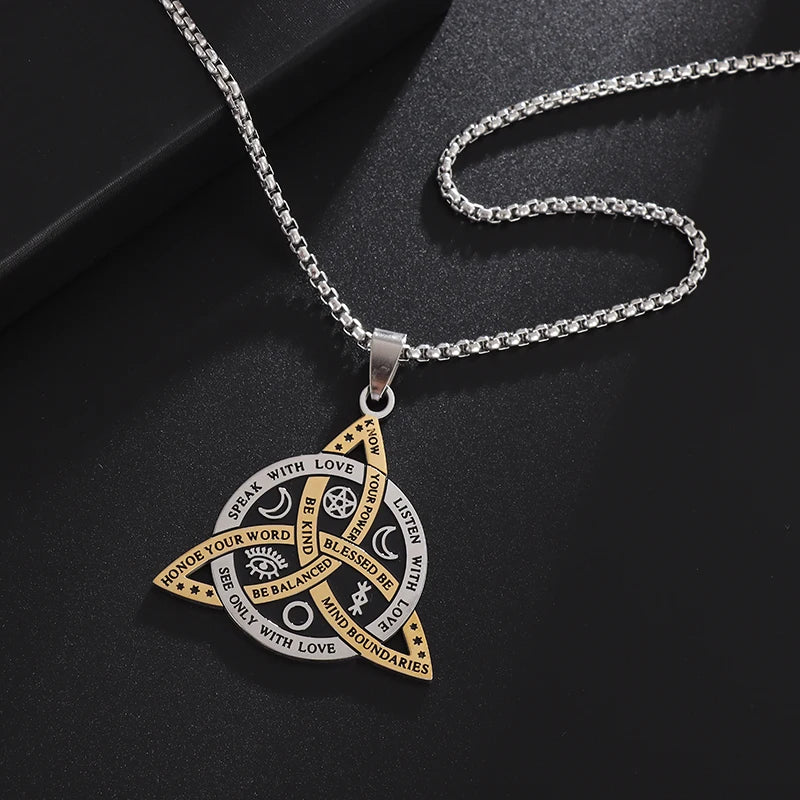 Celtic Odin Trinity Knot Alphabet Pendant Necklace for Men – Viking Norse Amulet