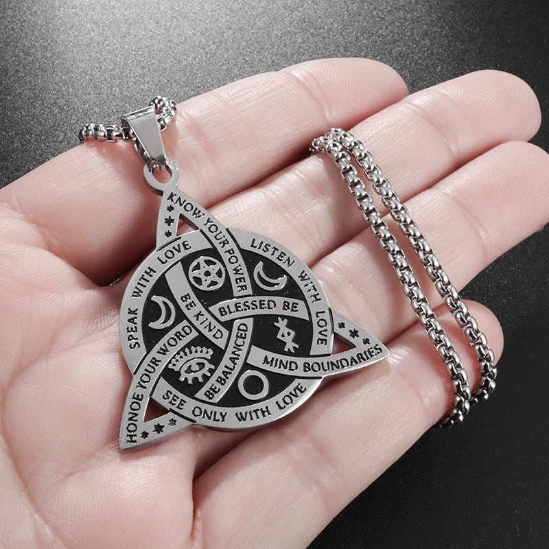 Celtic Odin Trinity Knot Alphabet Pendant Necklace for Men – Viking Norse Amulet