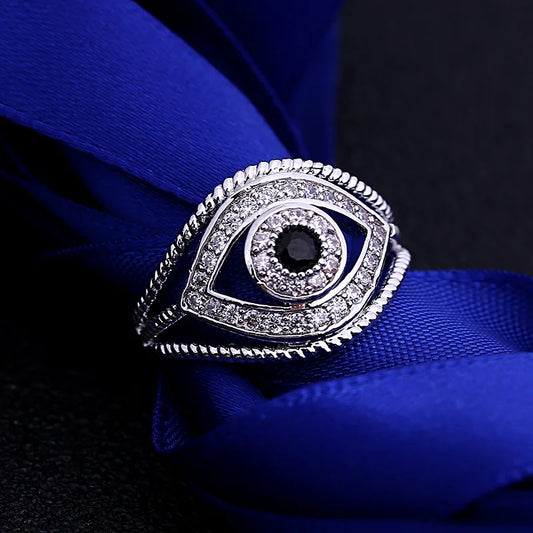 Crystal Evil Eye Ring