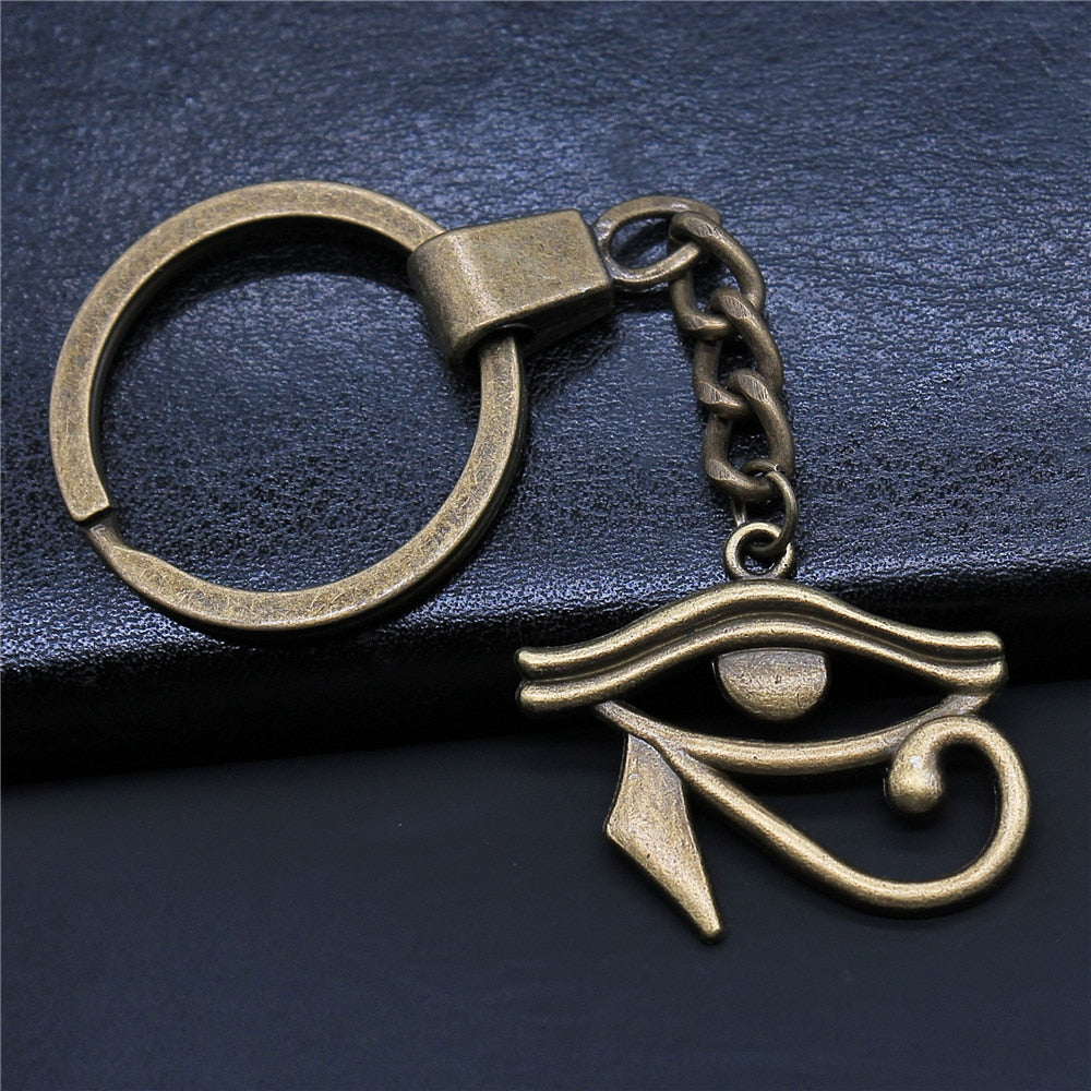Vintage Egyptian Eye Of Horus Charm Keychains Glossy-Too