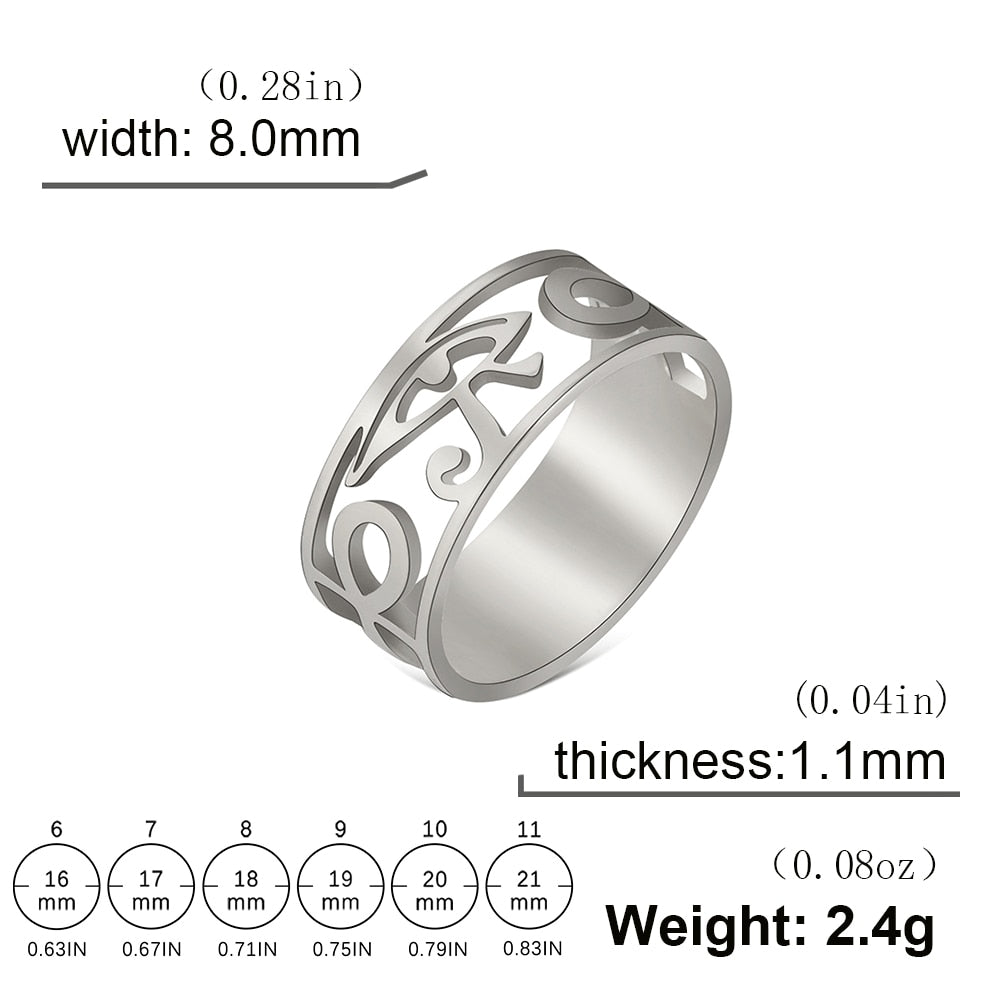 eminine Eye Of Ra Ring - Symbol of feminine strength and protection. glossy-too