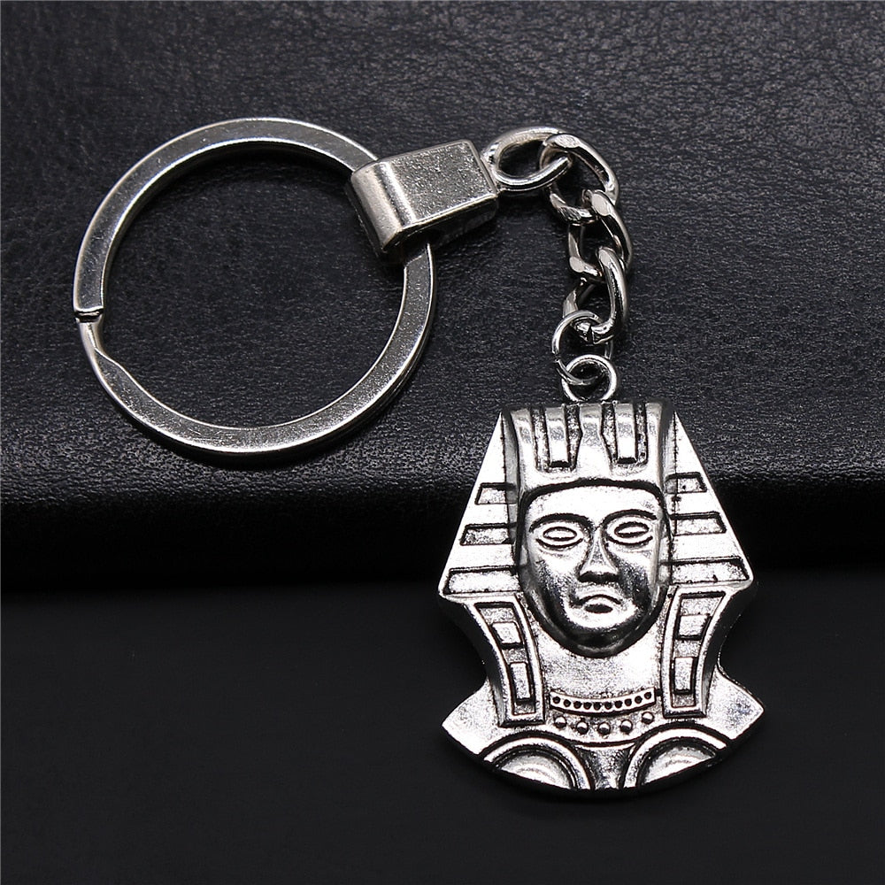 Vintage Egyptian Pharoah Charm Keychains Glossy-Too