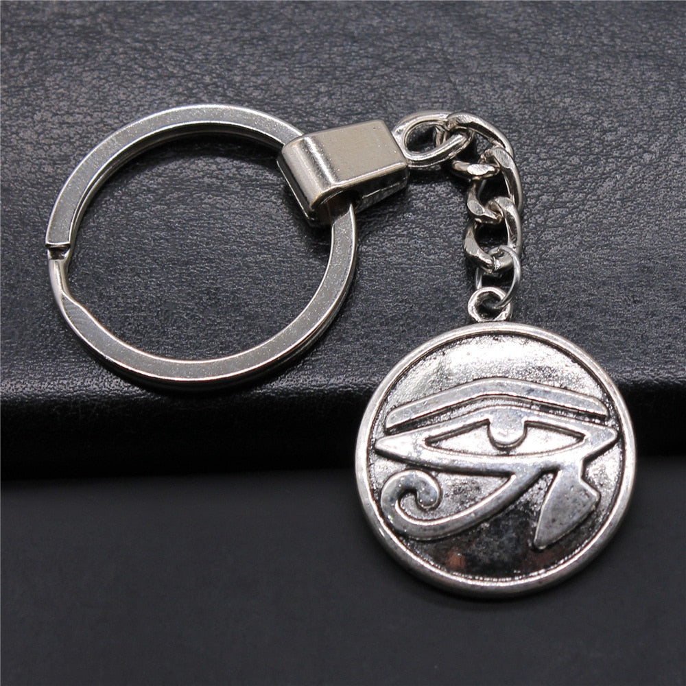 Vintage Egyptian Eye Of Ra Charm Keychains Glossy-Too