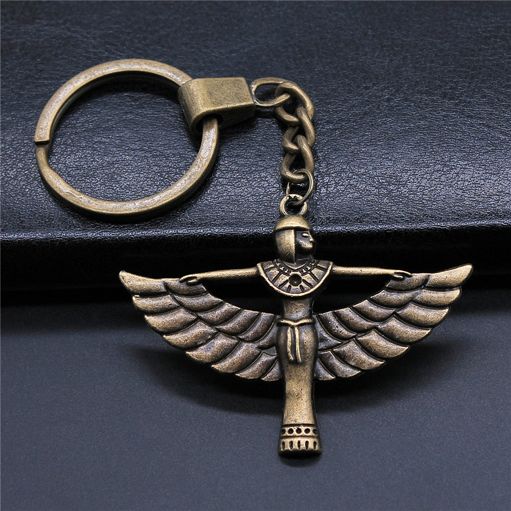 Vintage Egyptian Isis Charm Keychains Glossy-Too