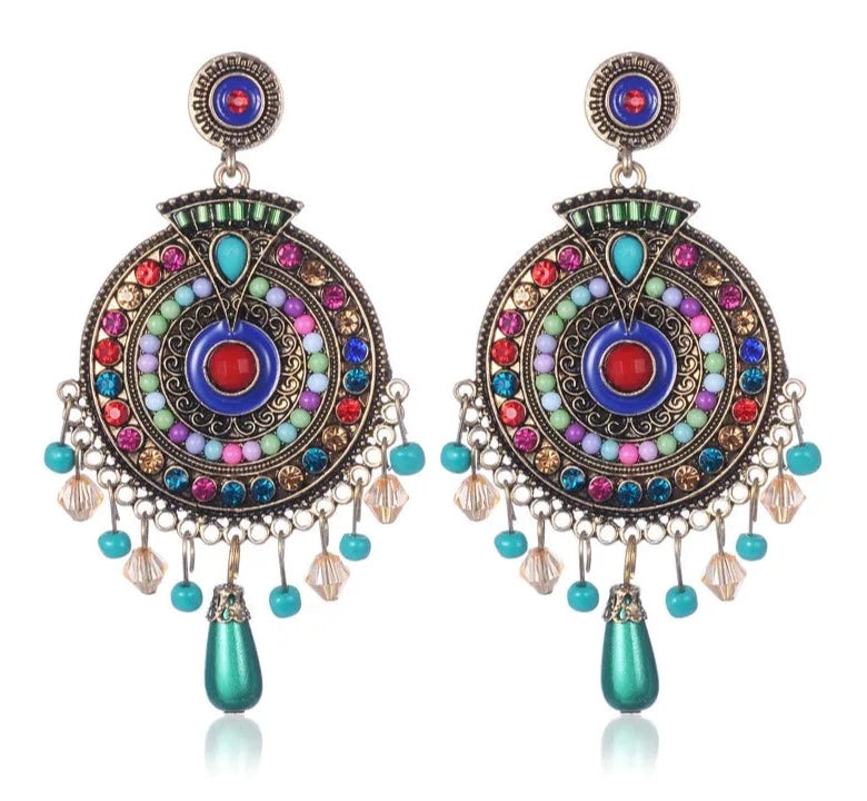 Native American Drop Earrings ethnic glossy-too