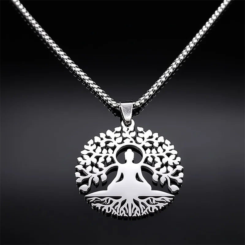 Golden Lotus Pendant Necklace