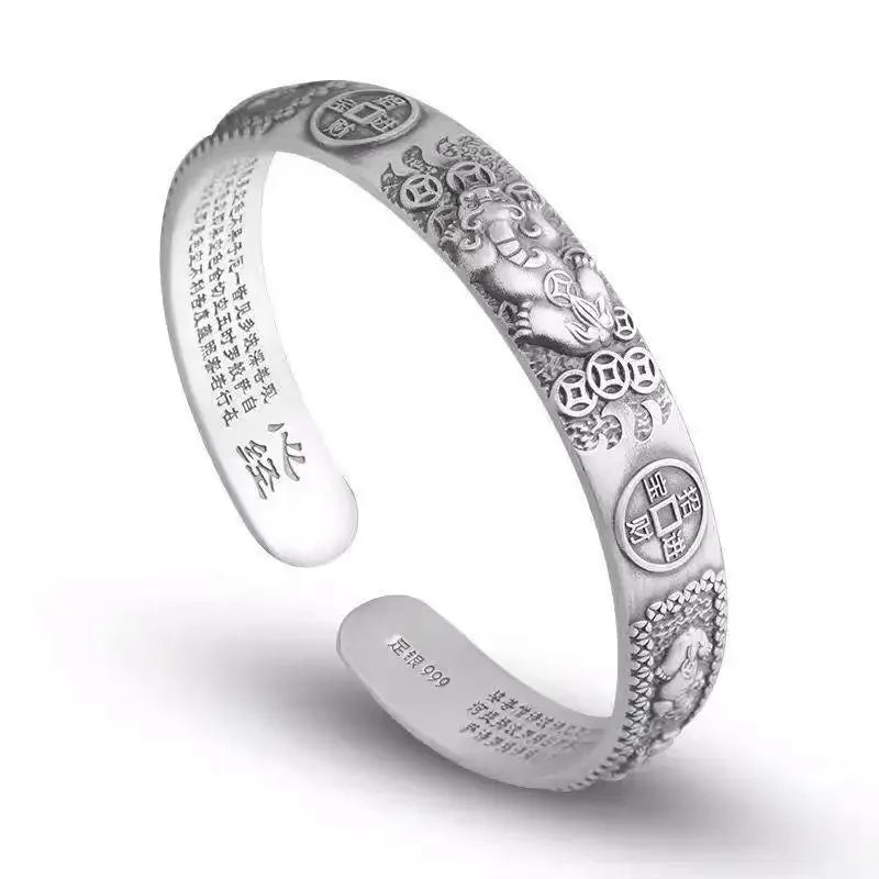 Silver Chinese Coin Wealth Bracelet – Attract Prosperity & Abundance