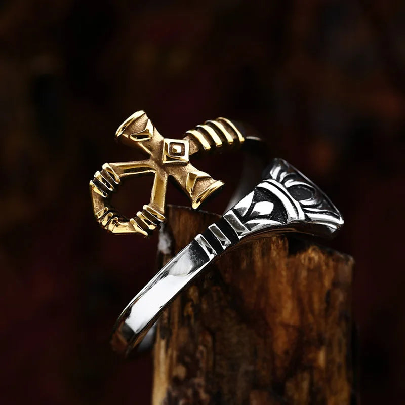 Two-Toned Ankh Ring