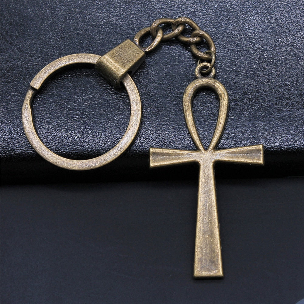 Vintage Egyptian Ankh Charm Keychains Glossy-Too