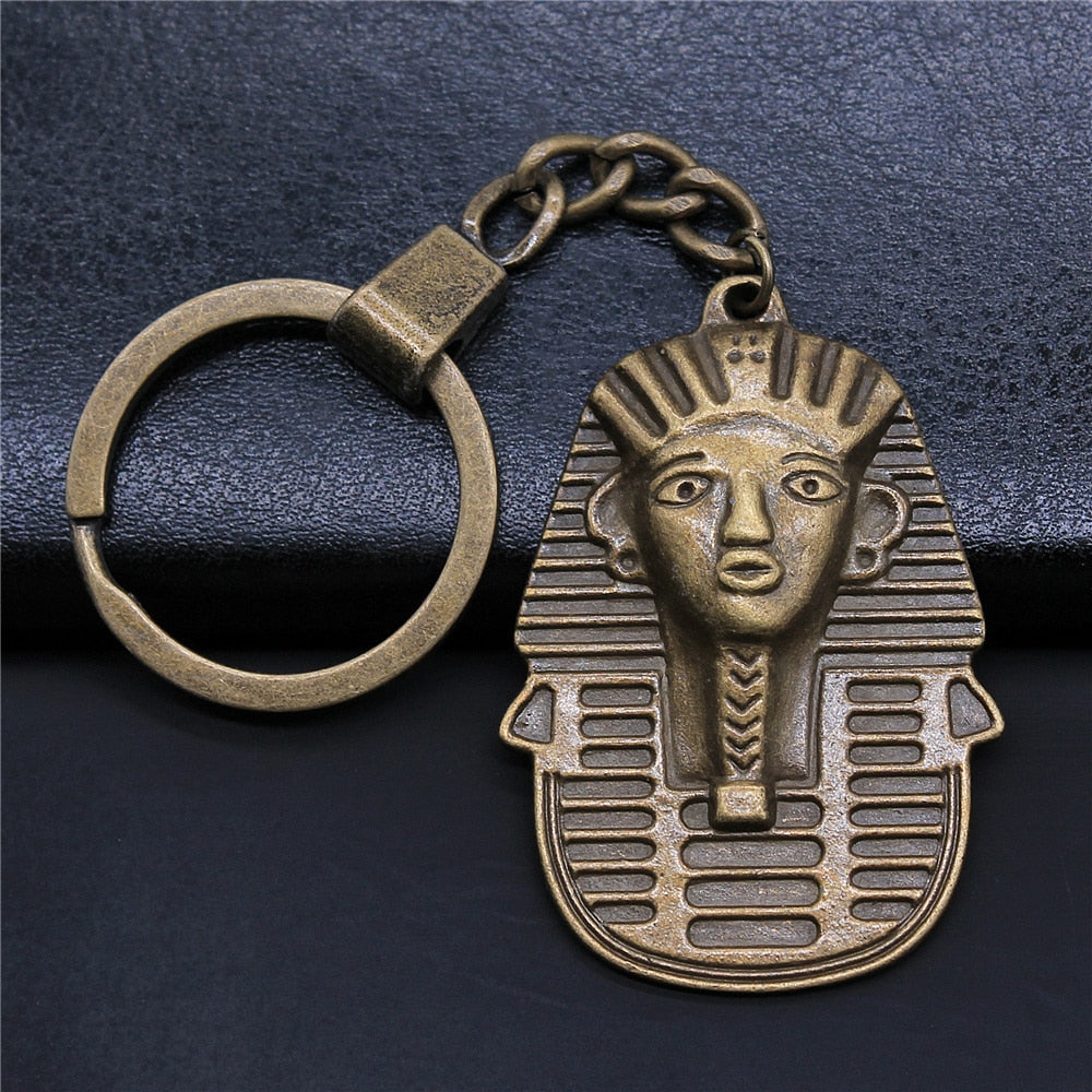 Vintage Egyptian Pharoah Charm Keychains Glossy-Too