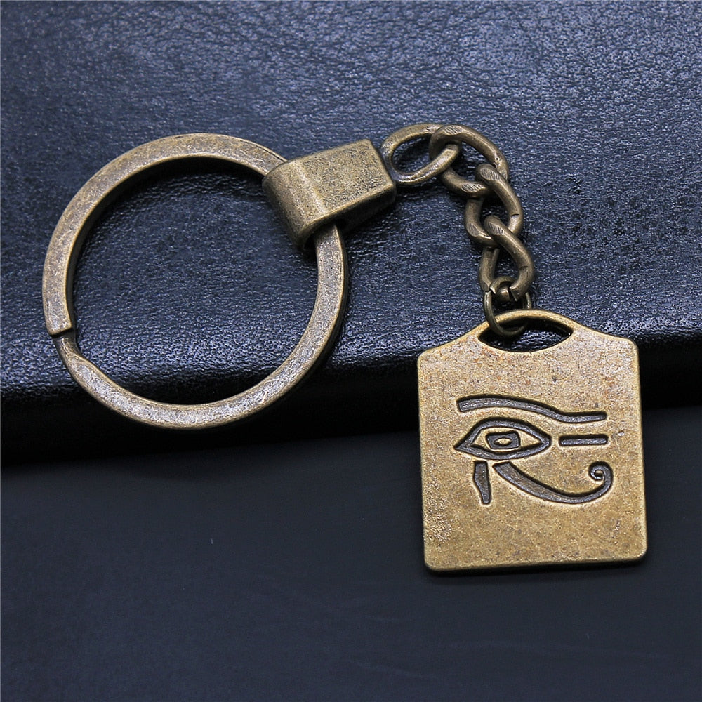 Vintage Egyptian Eye Of Horus Charm Keychains Glossy-Too