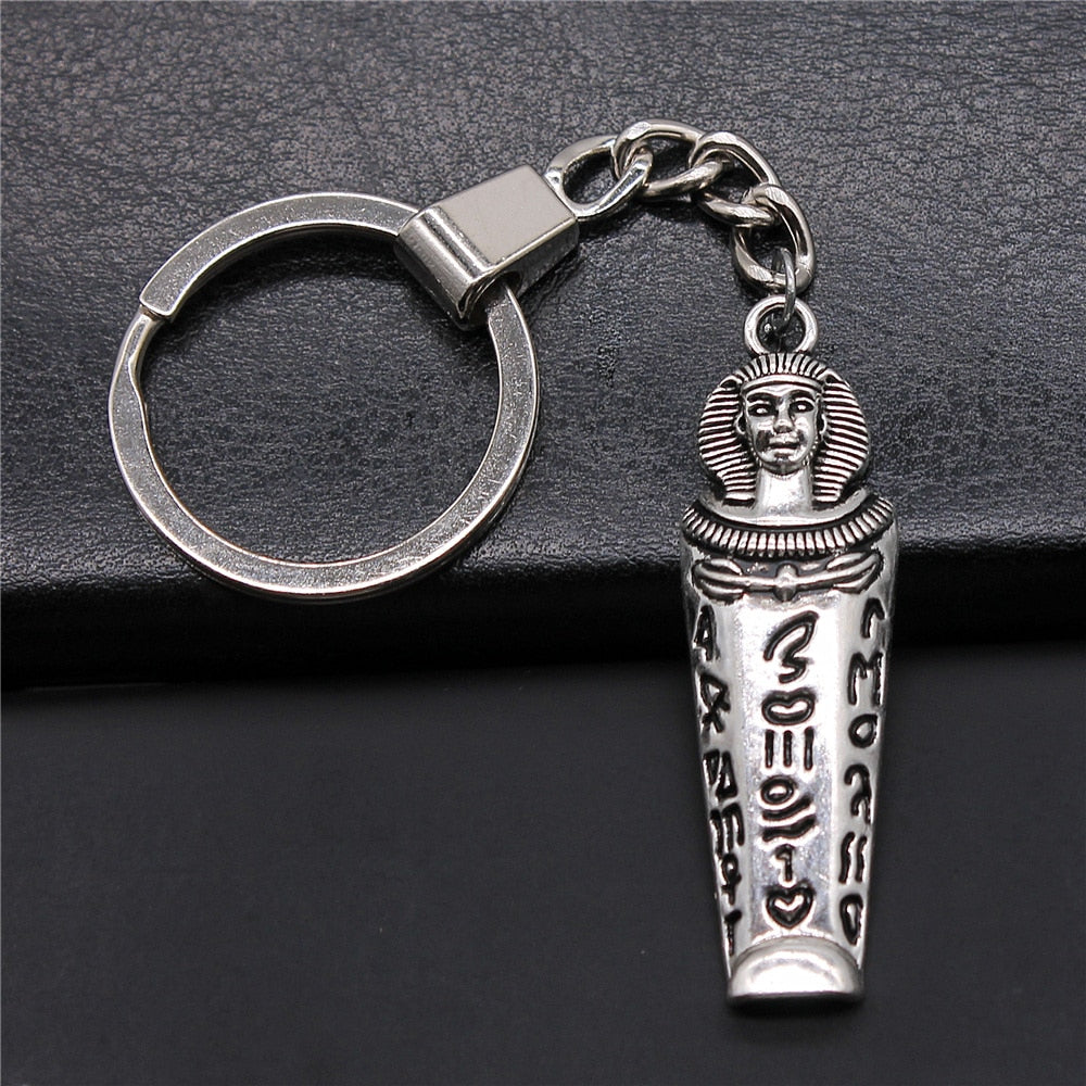 Vintage Egyptian Mummy Charm Keychains Glossy-Too
