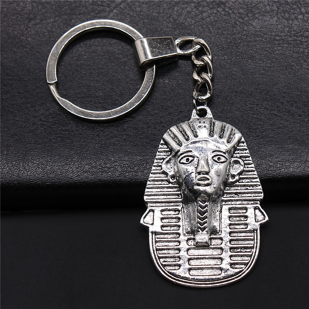 Vintage Egyptian Pharoah Charm Keychains Glossy-Too