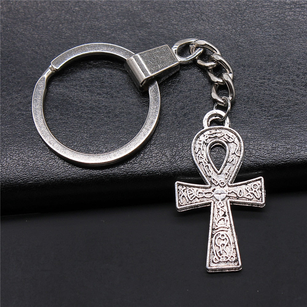 Vintage Egyptian Ankh Charm Keychains Glossy-Too