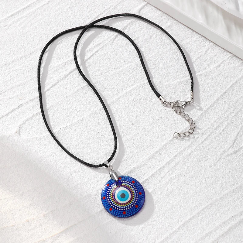 flower turkish evil eye necklace