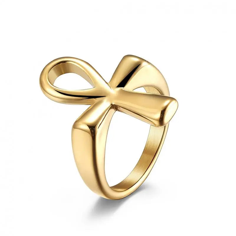 Ankh - Key Of Life Ring - Symbolic representation of Egyptian heritage in a ring.Gold glossy-too