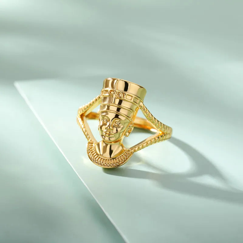 Nefertiti Egyptian Double Coil Ring - Ancient symbolic design in a unique ring. gold