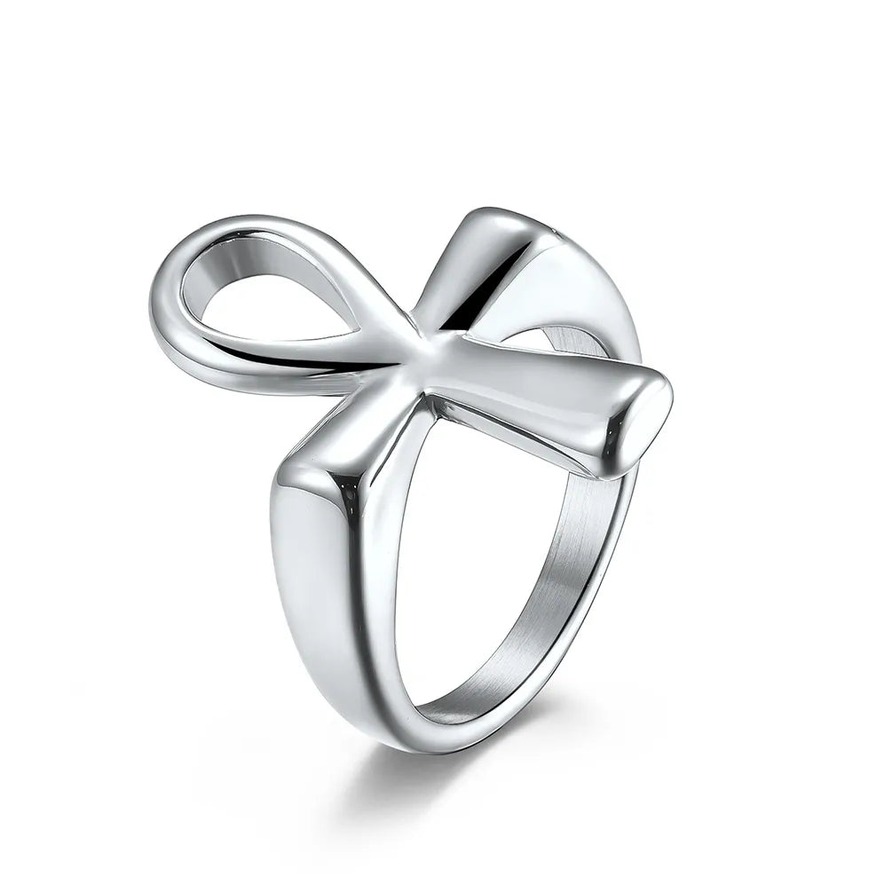 nkh - Key Of Life Ring - Symbolic representation of Egyptian heritage in a ring.silver