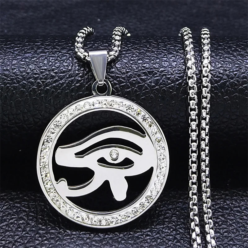 silver eye of ra necklace