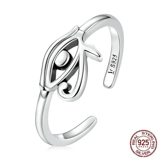 Sterling Silver Egyptian Eye Of Ra ring for women | Glossy-Too
