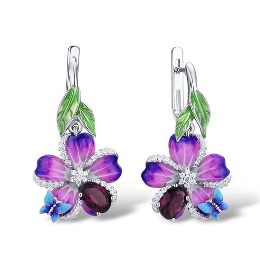 Purple Iris Earrings glossy-too