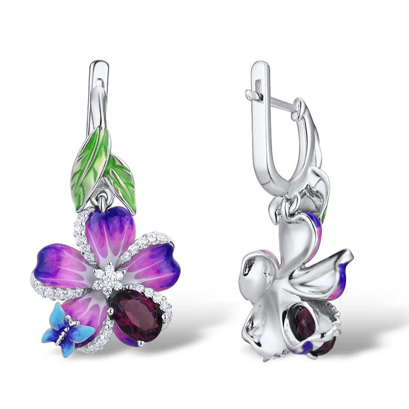 Purple Iris Earrings glossy-too