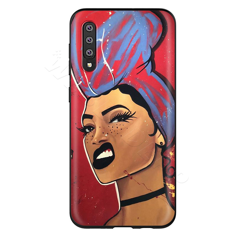 Black Goddess Art Samsung Phone Case - Stylish and Protective Smartphone AccessoryGlossy-Too