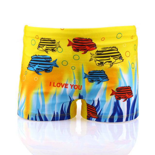 Boys Cartoon Swim Shorts & Cap