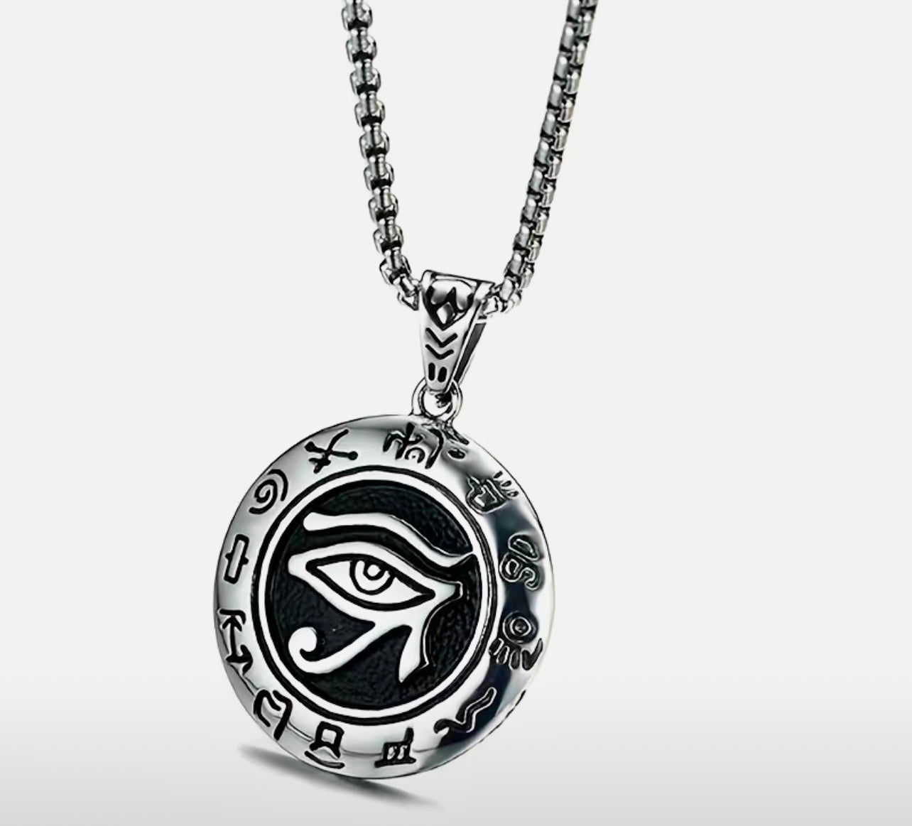 Men's Eye of Ra Pendant Necklace - Egyptian Symbol of Masculine Spirituality