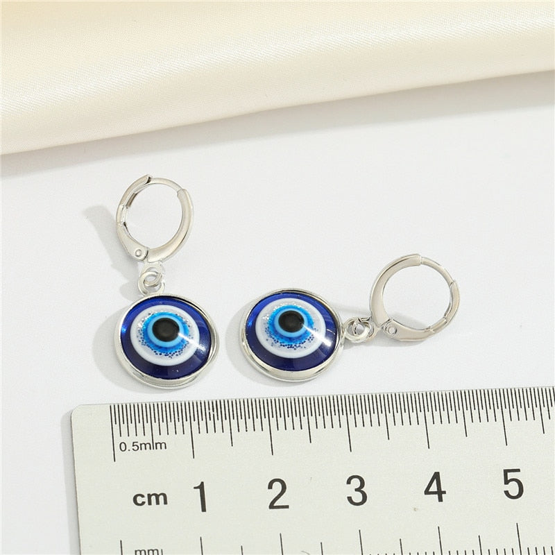 Blinged Turkish Evil Eye Earrings - Spiritual, healing, and protective earrings rooted in metaphysical symbolism.