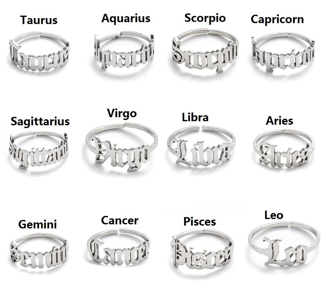 Adjustable Zodiac Rings for Women