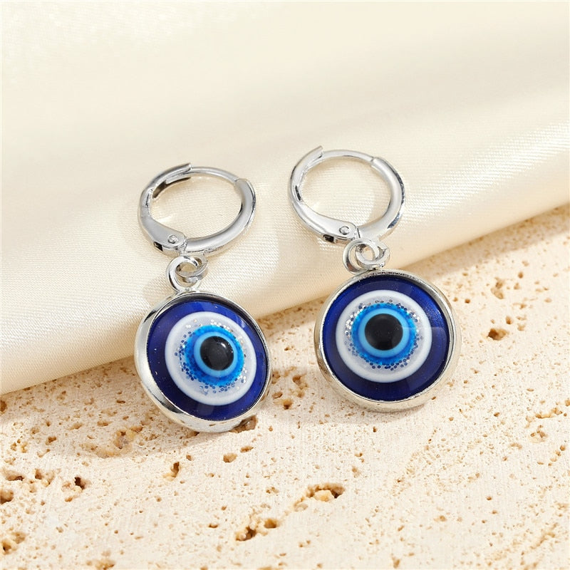 Blinged Turkish Evil Eye Earrings - Spiritual, healing, and protective earrings rooted in metaphysical symbolism.