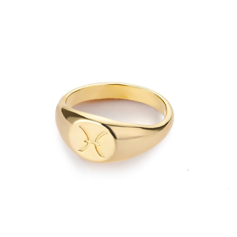 Glossy-Too Zodiac Fashion Band Ring astrology pisces