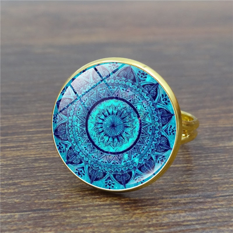 Women's Chakra Mandala Ring  Glossy-Too