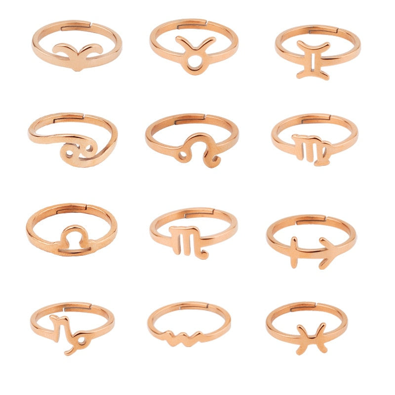 Adjustable Zodiac Rings for Women