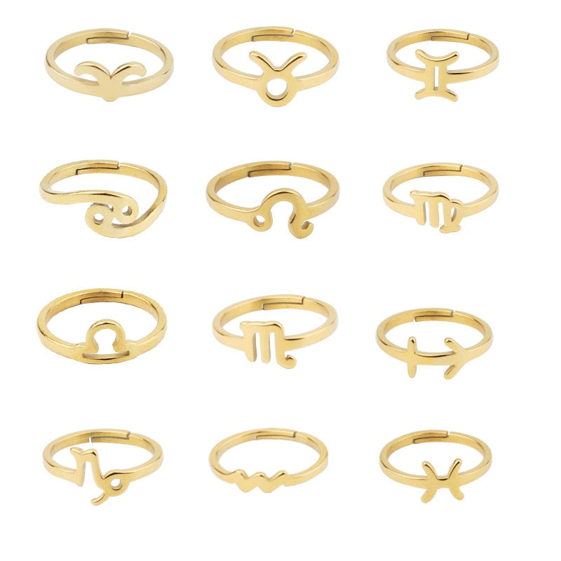 Adjustable Zodiac Rings for Women