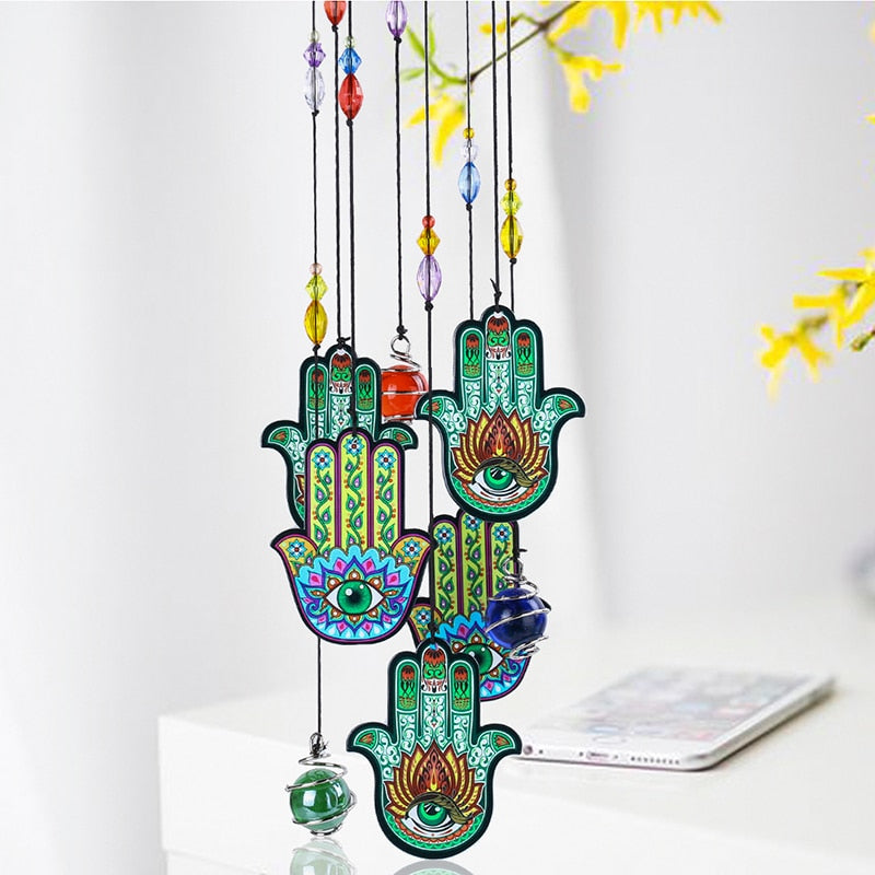 Hamsa Hand Good Luck Charm Wind Chimes