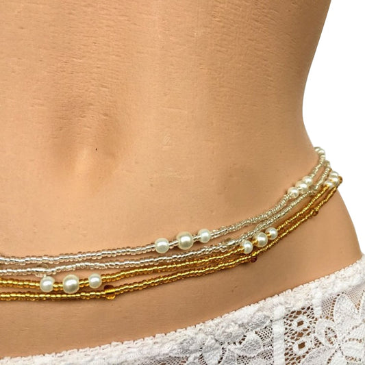 African double strand waist beads glossy-too