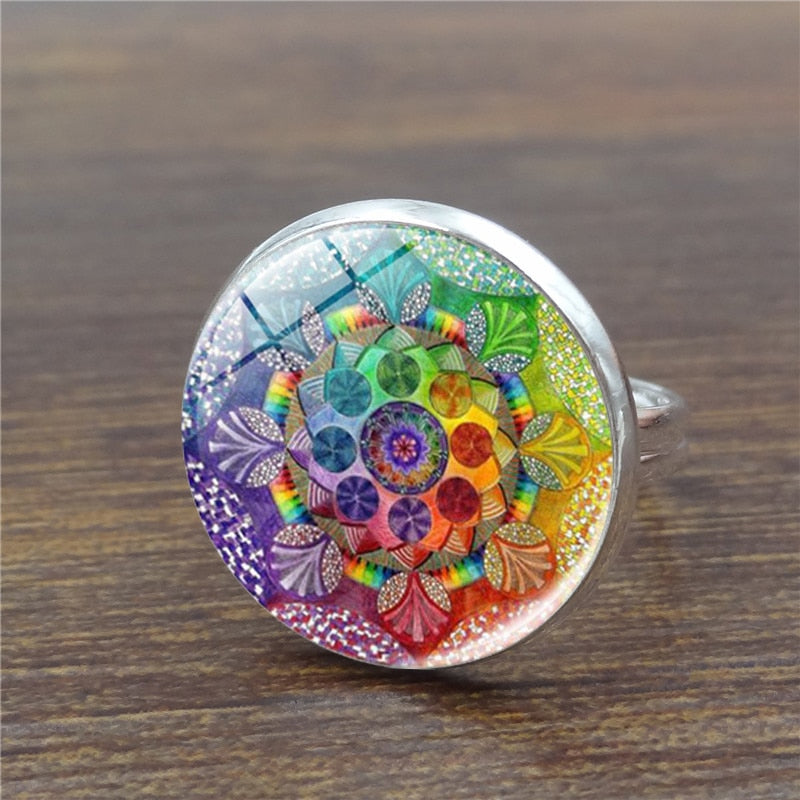 Women's Chakra Mandala Ring  Glossy-Too