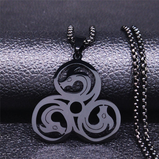 Triple Celtic Knot Spiral Necklace