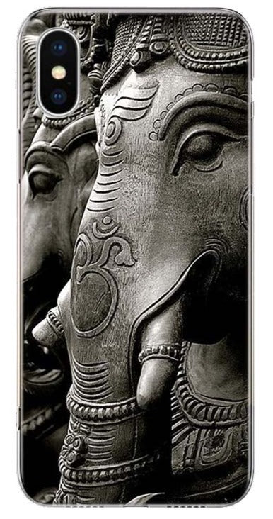 Metaphysical gray ganesha hindu god glossy too